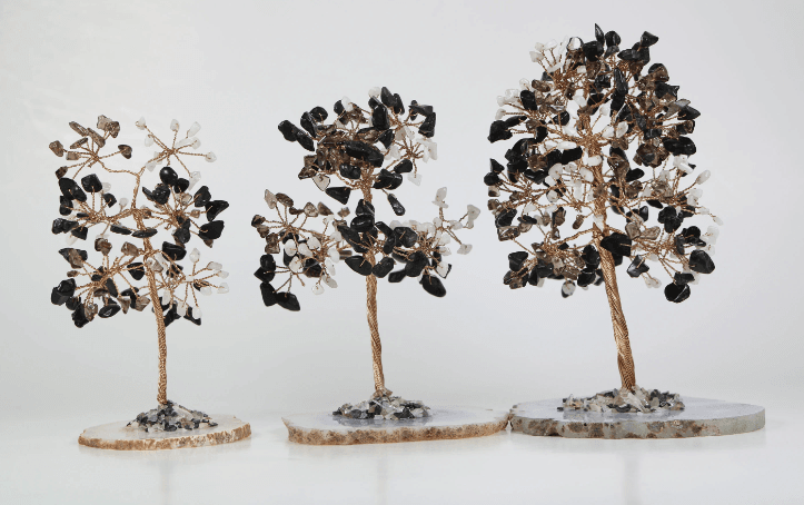 Crystal Tree, Tree Of Life with Coaster Base -Handmade Gemstone Tree – Grounding & Healing Crystal | Natural Energy Stone - Healing Crystal for Energy, Meditation, and Balance