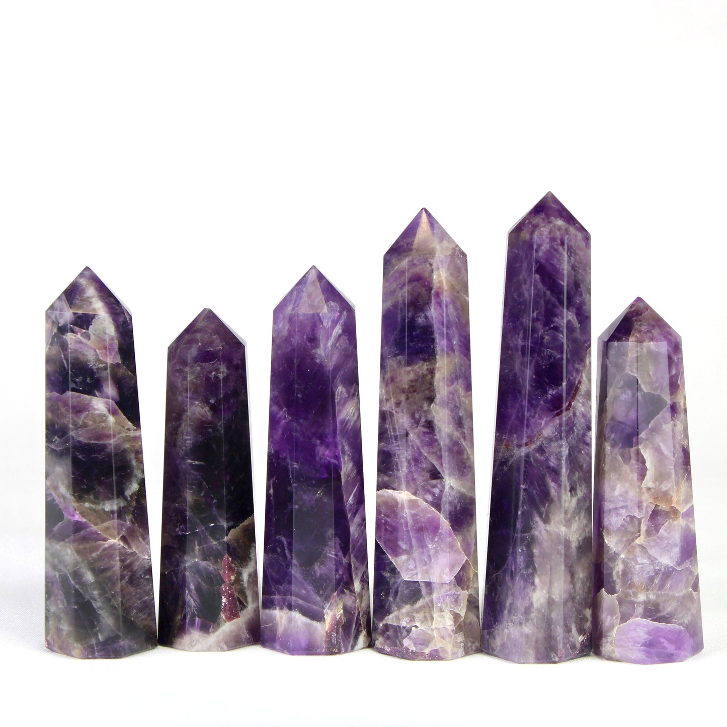Amethyst Crystal Towers, Eight-Sided pyramid tower, Amethyst Crystal Wands healing tower - Healing Crystal for Energy, Meditation, and Balance