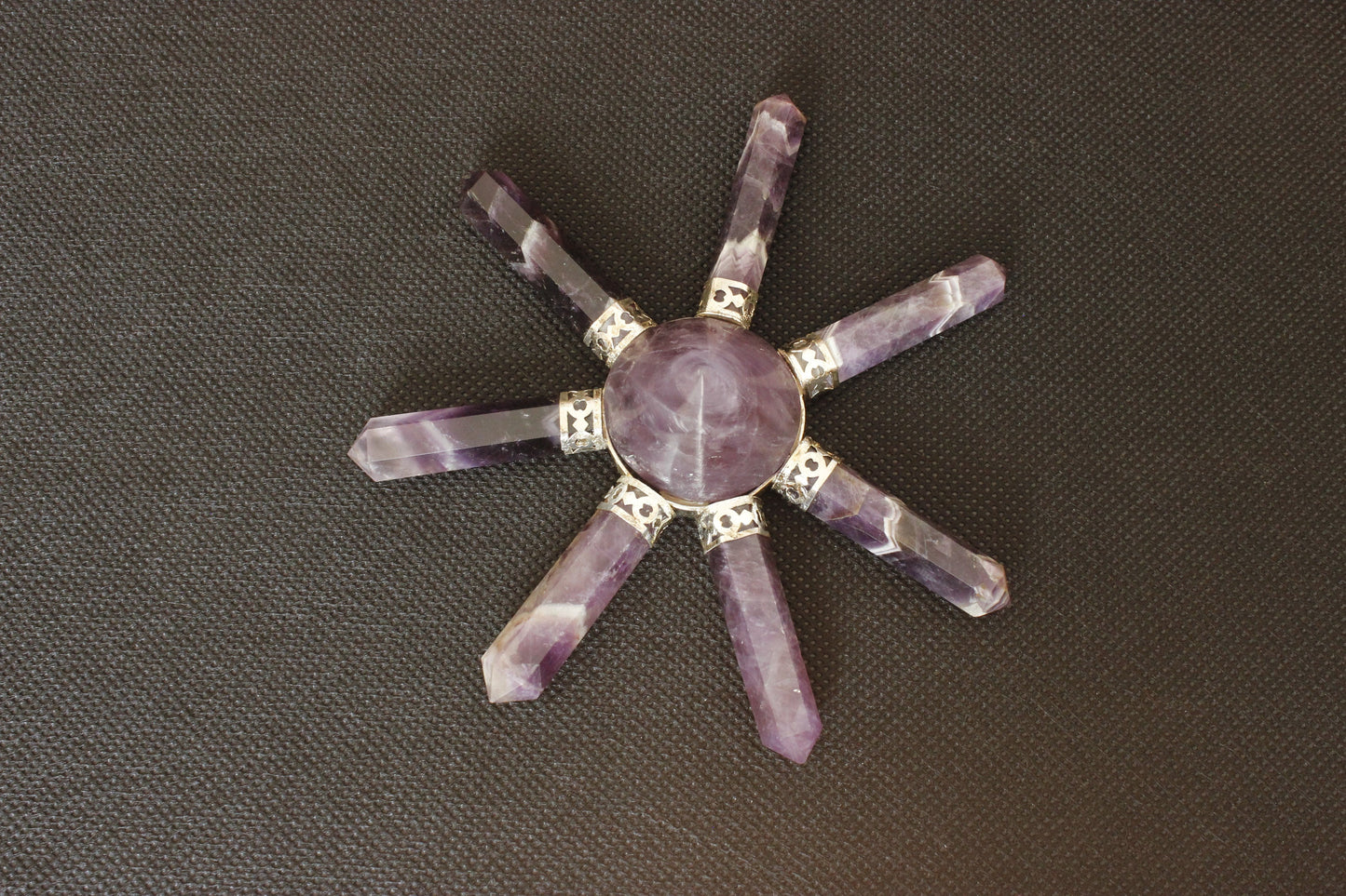 Energy Generator | Amethyst six pencils Cone Generator - Healing Crystal for Energy, Meditation, and Balance