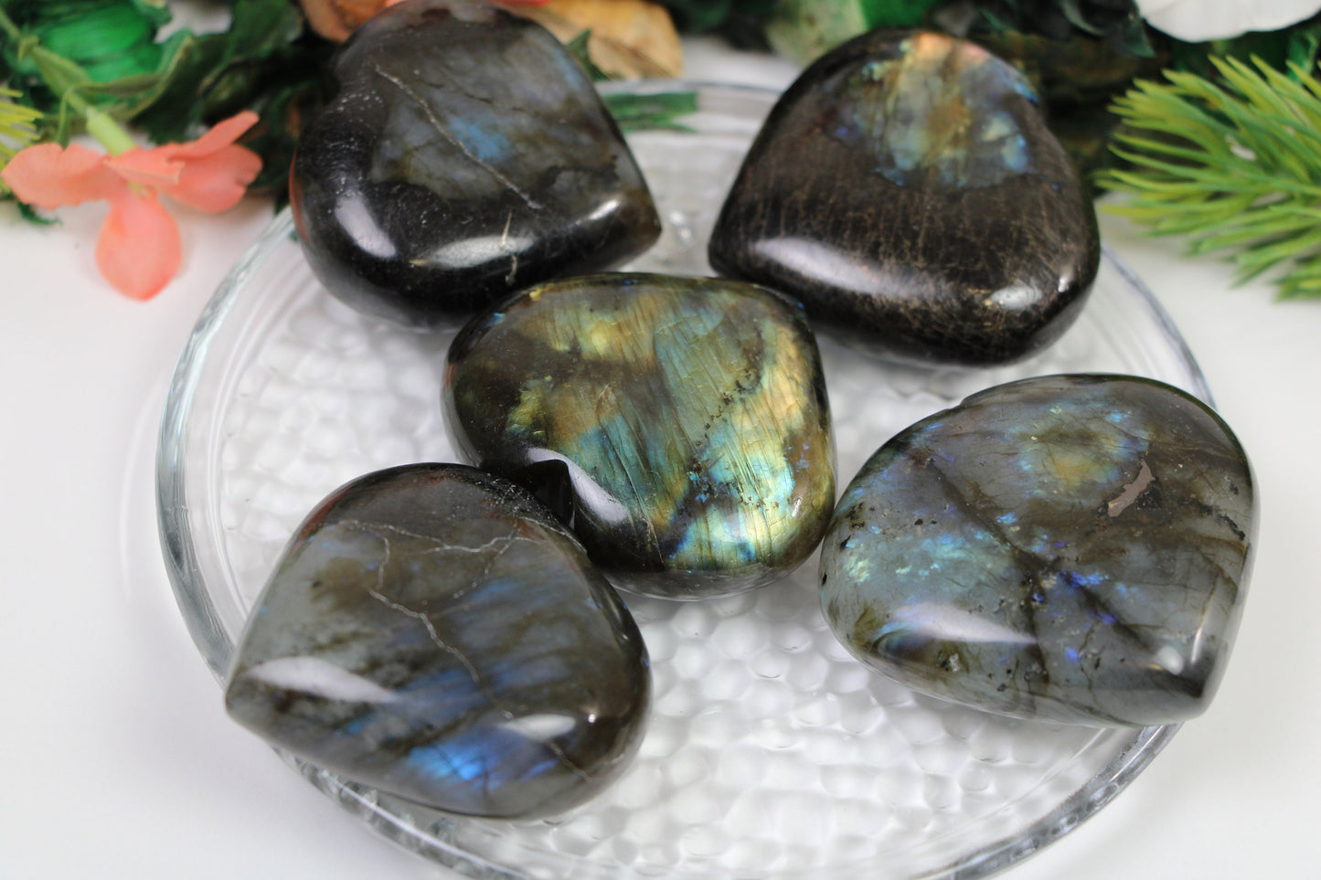 Flashy Labradorite Crystal Heart, Labradorite Gemstone Hearts, Labradorite Heart Shaped Healing Stones, Home decor crystal - Healing Crystal for Energy, Meditation, and Balance