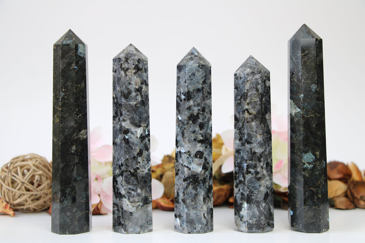 Larvikite Crystal Tower Large size Healing Crystal Wands - Healing Crystal for Energy, Meditation, and Balance