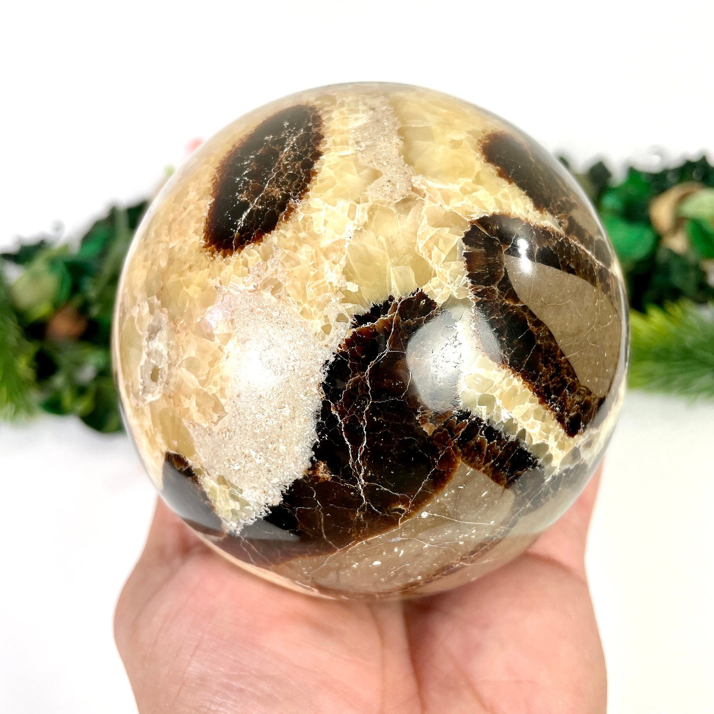 Septarian Crystal Sphere, Septarian Dragon Crystal Ball, septarian Dragon Sphere. - Healing Crystal for Energy, Meditation, and Balance