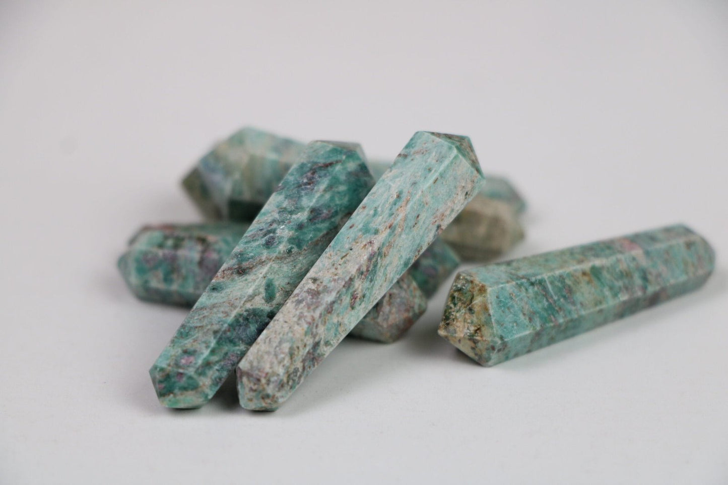 Ruby Fuchsite Crystal Tower Double terminated Point, Ruby Fuchsite Double points crystal, Healing crystal tower, terminated crystal points - Healing Crystal for Energy, Meditation, and Balance