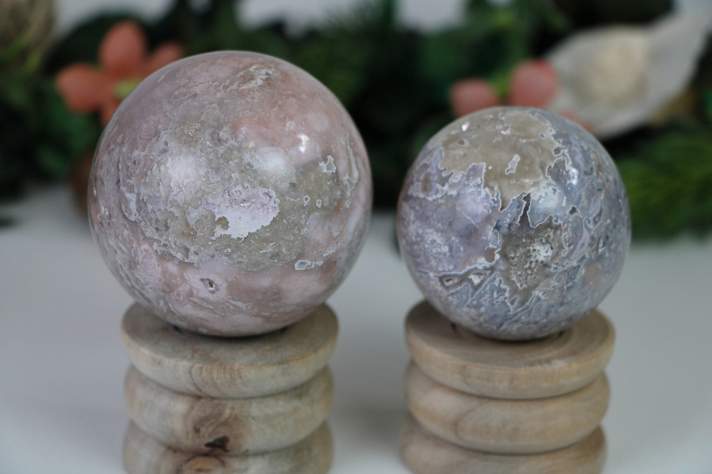 Pink Amethyst Druzy Crystal Sphere, Flower Agate Druzy Crystal Ball, Flower Agate Crystal Sphere - Healing Crystal for Energy, Meditation, and Balance