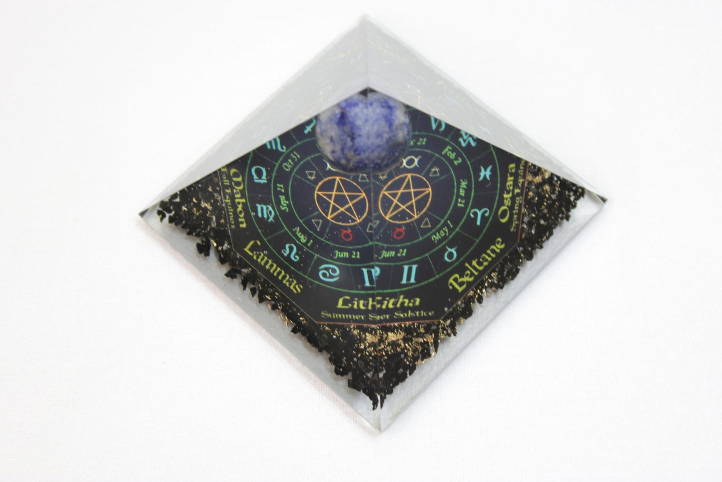 Orgone Pyramid-Natural Black Obsidian Stone Orgonite Pyramid- Prediction Pyramid – Grounding & Healing Crystal | Natural Energy Stone - Healing Crystal for Energy, Meditation, and Balance