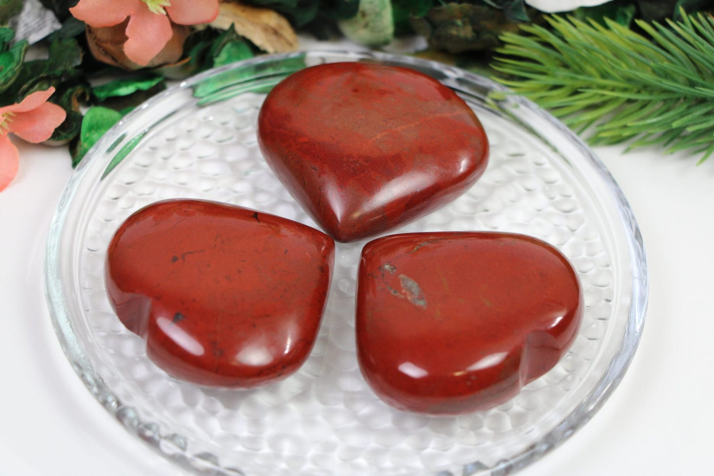 Red Jasper Crystal Heart, Red Jasper Gemstone Hearts, Red Jasper Heart Shaped Healing Stones, Home decor crystal - Healing Crystal for Energy, Meditation, and Balance