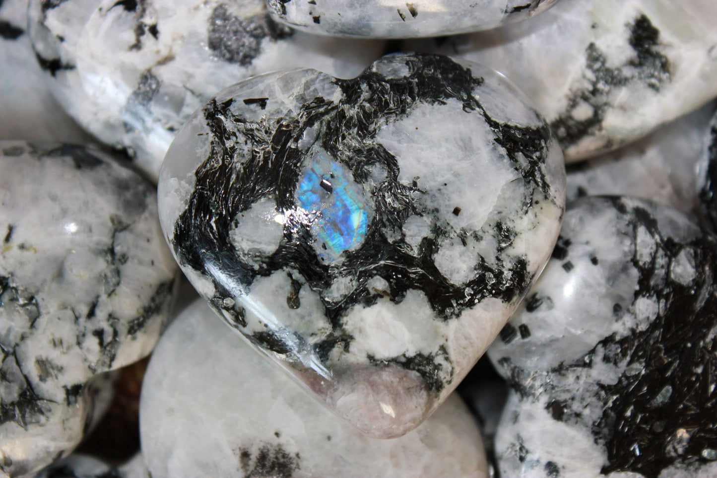 Rainbow Moonstone Crystal Heart, High Quality Pocket Stone Wholesale crystals - Healing Crystal for Energy, Meditation, and Balance