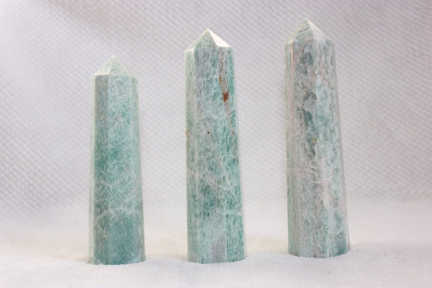 Amazonite Crystal Wand Large Obelisk Healing Crystal Wand, 8 faceted Pencil Tower - Healing Crystal for Energy, Meditation, and Balance