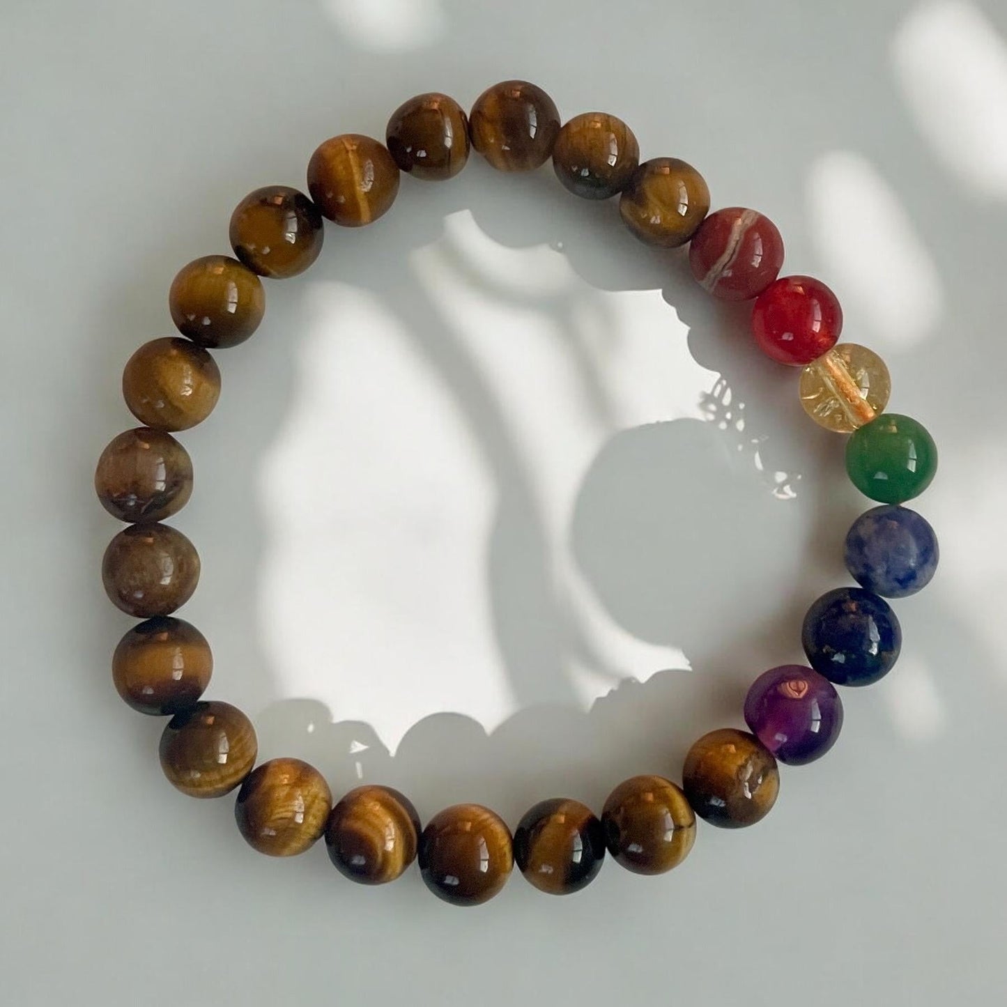 Tiger’s Eye Bracelet with Seven Chakra Beads – Balance, Courage, and Energy in One Accessory | Healing Crystal - Healing Crystal for Energy, Meditation, and Balance