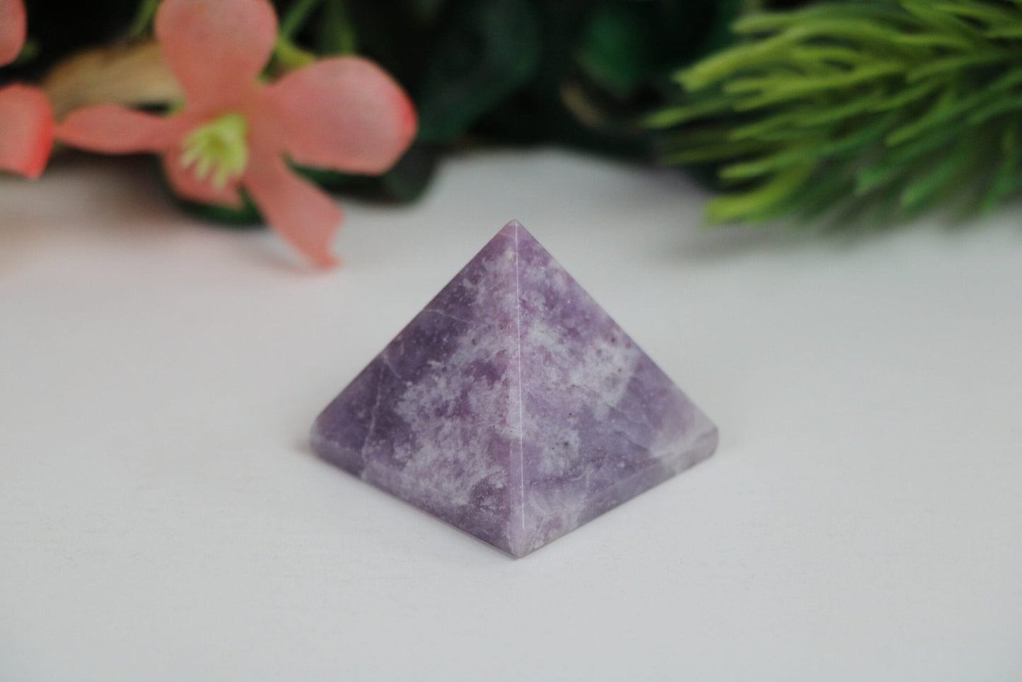 Lepidolite Crystal Pyramid – Grounding & Healing Crystal | Natural Energy Stone - Healing Crystal for Energy, Meditation, and Balance
