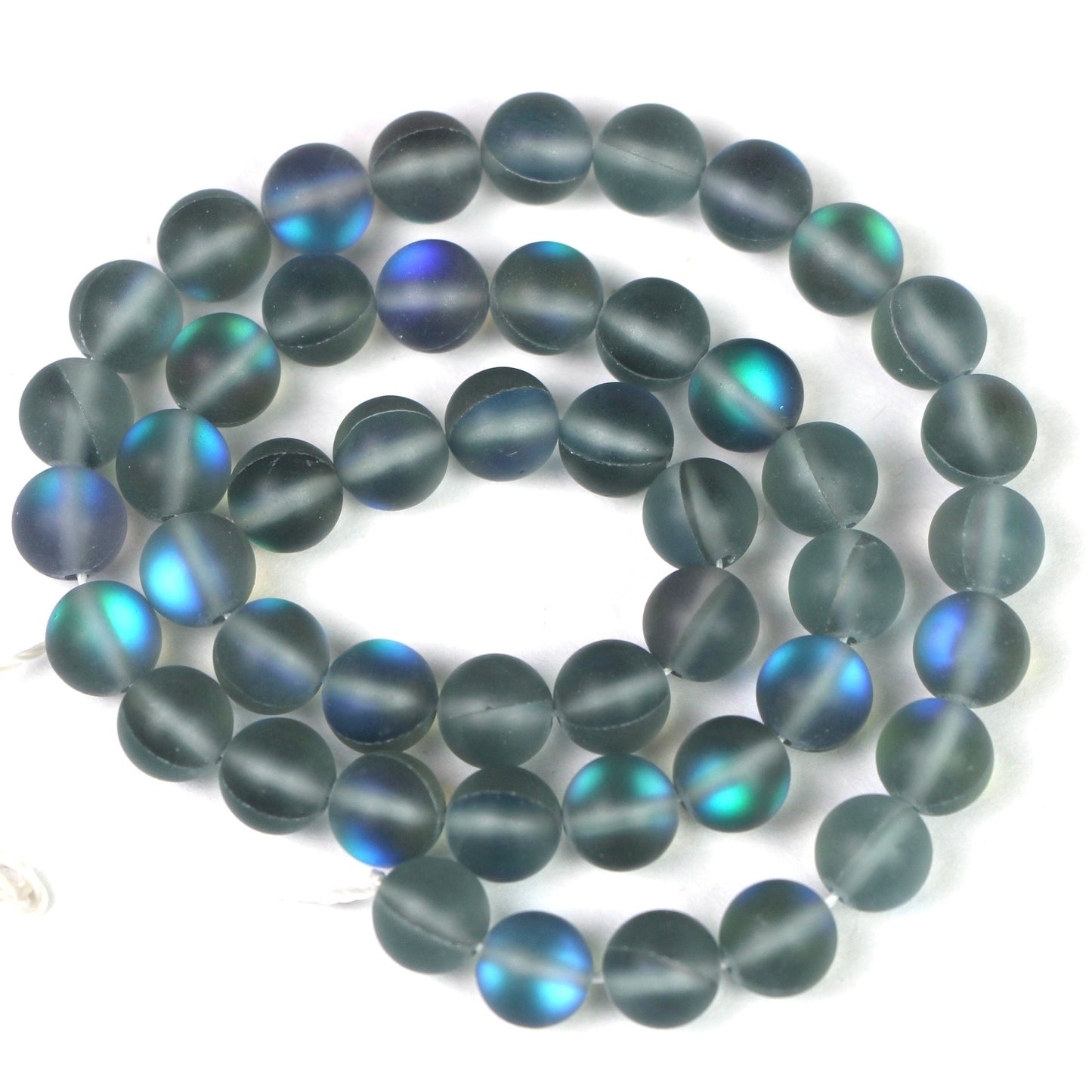 Wholesale 5 Strands of Gray Aura Quartz Gemstone Beads, Matte Gray Mystic Aura Quartz, round 8 mm beads 15 inches strand | Healing Crystal - Healing Crystal for Energy, Meditation, and Balance