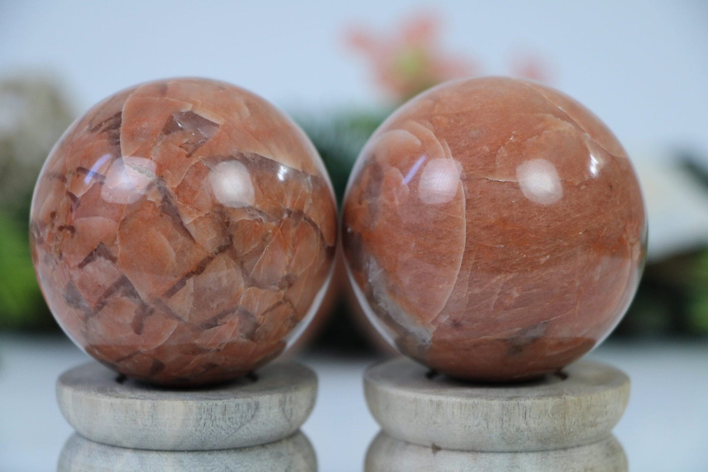 Peach moonstone Crystal Sphere, Peach moonstone Crystal Ball – Grounding & Healing Crystal | Natural Energy Stone - Healing Crystal for Energy, Meditation, and Balance