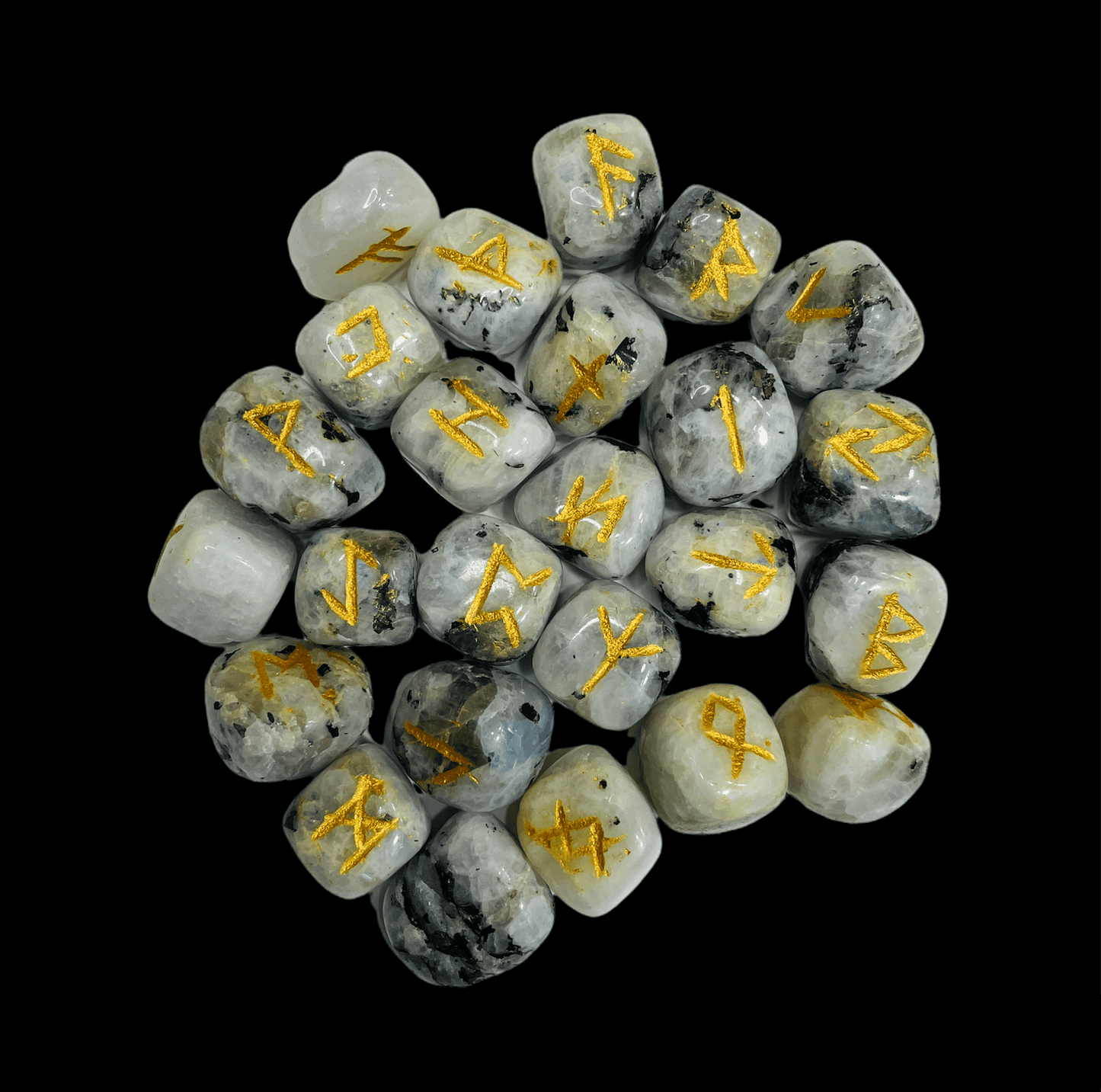 Rainbow Moonstone Rune Sets | Healing Crystal - Healing Crystal for Energy, Meditation, and Balance