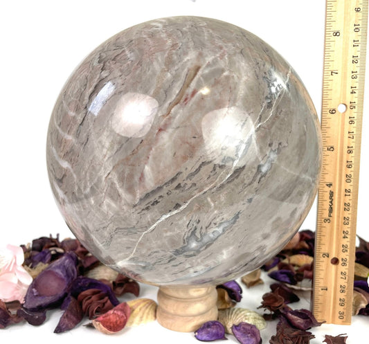 Grey Brecciate Jasper Sphere Crystal Ball Huge Sphere XXXL size, 9.5 Kilogram, 21 LB/ 190 mm, 7.5 Inches Grey Brecciate crystal sphere - Healing Crystal for Energy, Meditation, and Balance