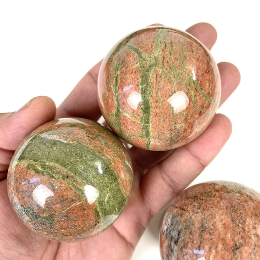 Unakite Crystal Sphere, Unakite Crystal Ball – Grounding & Healing Crystal | Natural Energy Stone - Healing Crystal for Energy, Meditation, and Balance