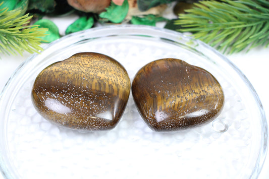 Tigers Eye Crystal Heart, Tiger's Eye Gemstone Hearts, Heart Shaped Healing Stones, Home decor crystal - Healing Crystal for Energy, Meditation, and Balance