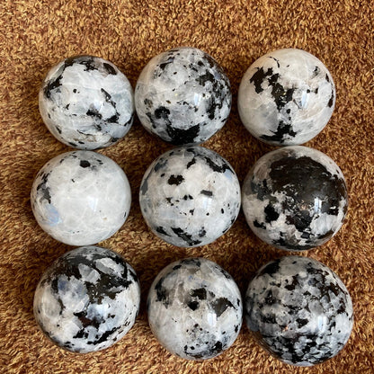 Rainbow Moonstone Spheres, Rainbow Moonstone Balls, Agate Balls unique flashy firing - Healing Crystal for Energy, Meditation, and Balance