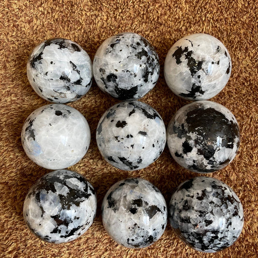 Rainbow Moonstone Spheres, Rainbow Moonstone Balls, Agate Balls unique flashy firing - Healing Crystal for Energy, Meditation, and Balance