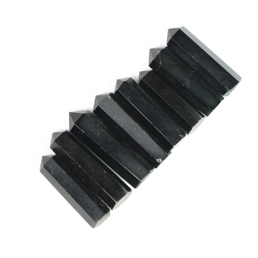 Black Obsidian Crystal Tower Point, Black Obsidian Healing crystal tower, Black Obsidian Single point – Grounding & Healing Crystal | Natural Energy Stone - Healing Crystal for Energy, Meditation, and Balance