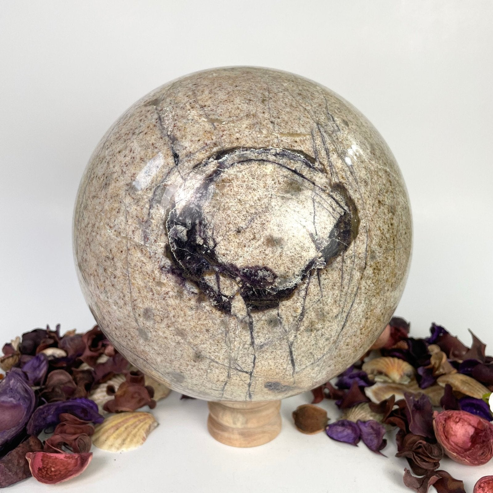 Picasso Jasper Sphere Crystal Ball Huge Sphere XXXL size, 8.55 Kilogram, 18.9 LB/ 190 mm, 7.5 Inches Diameter Picasso Jasper Crystal Ball - Healing Crystal for Energy, Meditation, and Balance