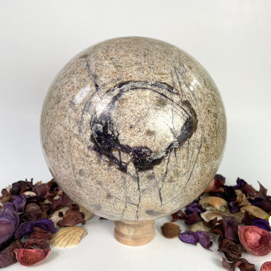 Picasso Jasper Sphere Crystal Ball Huge Sphere XXXL size, 8.55 Kilogram, 18.9 LB/ 190 mm, 7.5 Inches Diameter Picasso Jasper Crystal Ball - Healing Crystal for Energy, Meditation, and Balance