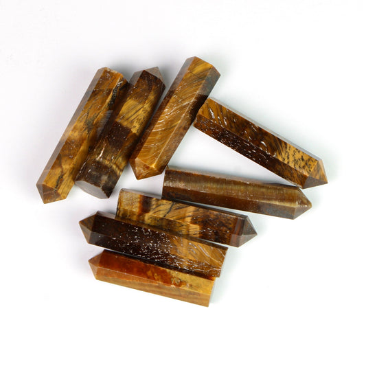 Tiger's Eye Crystal Tower Point, Tiger Eye Healing crystal tower, Tiger's Eye terminated crystal single points - Healing Crystal for Energy, Meditation, and Balance