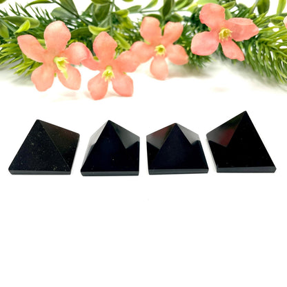 Black Obsidian Crystal Pyramid – Grounding & Healing Crystal | Natural Energy Stone - Healing Crystal for Energy, Meditation, and Balance