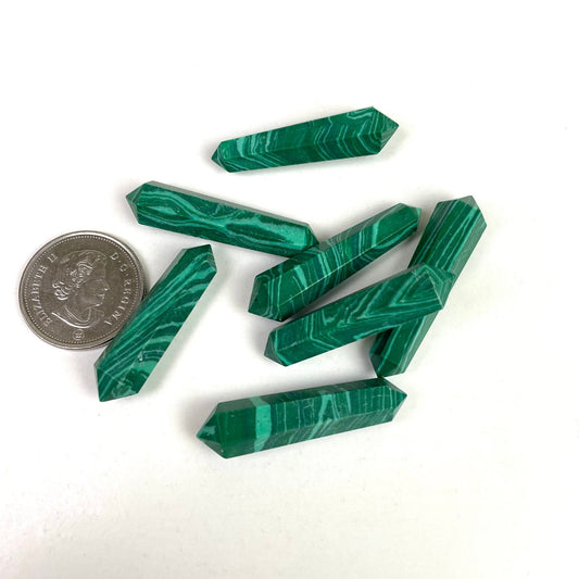 Malachite Crystal Tower Double terminated Point - Healing Crystal for Energy, Meditation, and Balance