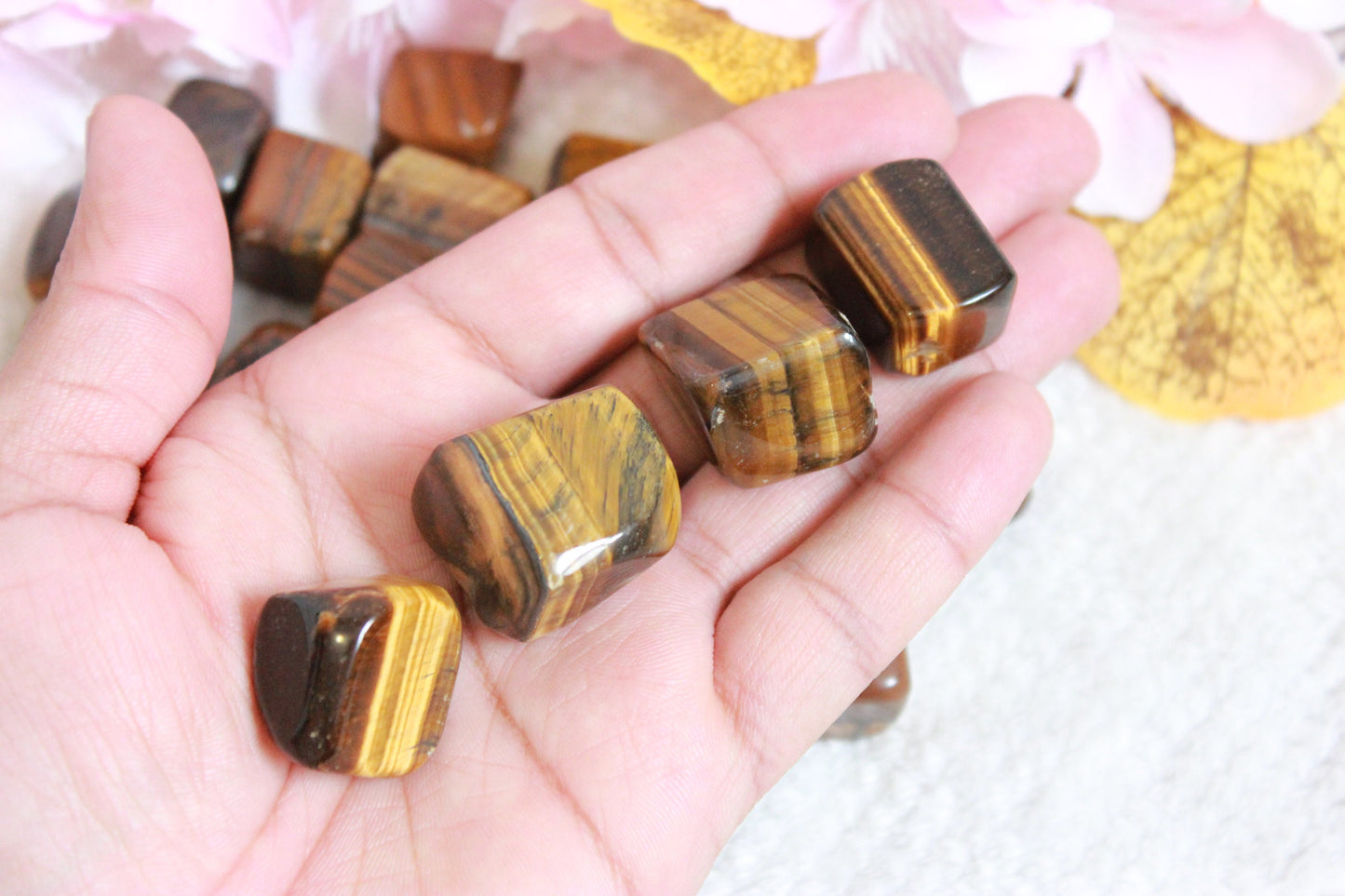 Tumbled Tigers Eye Polished Stone Bag Charged Healing Crystal, Polished Gemstone Healing Crystals Best Quality - Healing Crystal for Energy, Meditation, and Balance