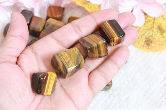 Tumbled Tigers Eye Polished Stone Bag Charged Healing Crystal, Polished Gemstone Healing Crystals Best Quality - Healing Crystal for Energy, Meditation, and Balance