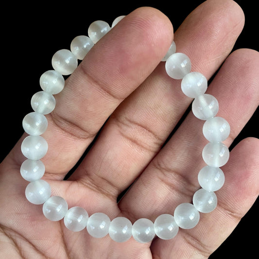 Selenite Bracelet – The Stone of Clarity, Cleansing, and Spiritual Connection | Healing Crystal - Healing Crystal for Energy, Meditation, and Balance