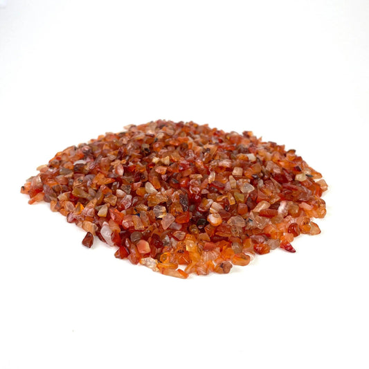 Red Carnelian Crystal Chips, Red Carnelian Mini Tumbled Stone, Polished Tumbled Crystal Chips, Gemstone Chips - Healing Crystal for Energy, Meditation, and Balance