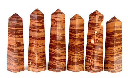 Brown Jasper Crystal Towers, Four-Sided pyramid tower, Brown Jasper Crystal Wands healing tower - Healing Crystal for Energy, Meditation, and Balance