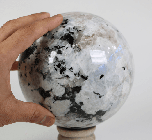 Rainbow Moonstone Crystal Sphere, Healing Crystal Moonstone Ball, Extra Large Crystal Sphere - Healing Crystal for Energy, Meditation, and Balance