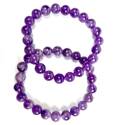 Wholesale 5 Pieces Amethyst Gemstone Bracelets, Amethyst Crystal Bracelets,8 mm Beads Bracelets - Healing Crystal for Energy, Meditation, and Balance