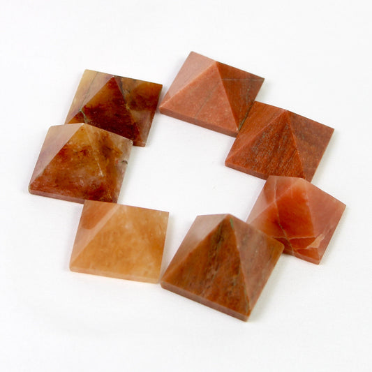 Red Aventurine Crystal Pyramid, Red Aventurine Healing Pyramid, Crystal Pyramid for Crystal Grid - Healing Crystal for Energy, Meditation, and Balance