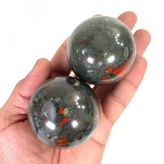 Blood Stone Crystal Sphere, Blood Stone Crystal Ball – Grounding & Healing Crystal | Natural Energy Stone - Healing Crystal for Energy, Meditation, and Balance