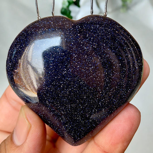 Blue Sandstone Crystal Heart, Blue Sandstone Gemstone Hearts, Heart Shaped Healing Stones, Home decor crystal - Healing Crystal for Energy, Meditation, and Balance