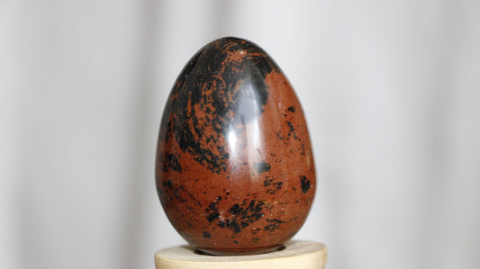 Mahogany Obsidian Eggs | Mahogany Obsidian Crystal | Polished Mahogany Obsidian | Crystal Egg | 5 OZ,132G / 2.3" Tall | Healing Crystals - Healing Crystal for Energy, Meditation, and Balance
