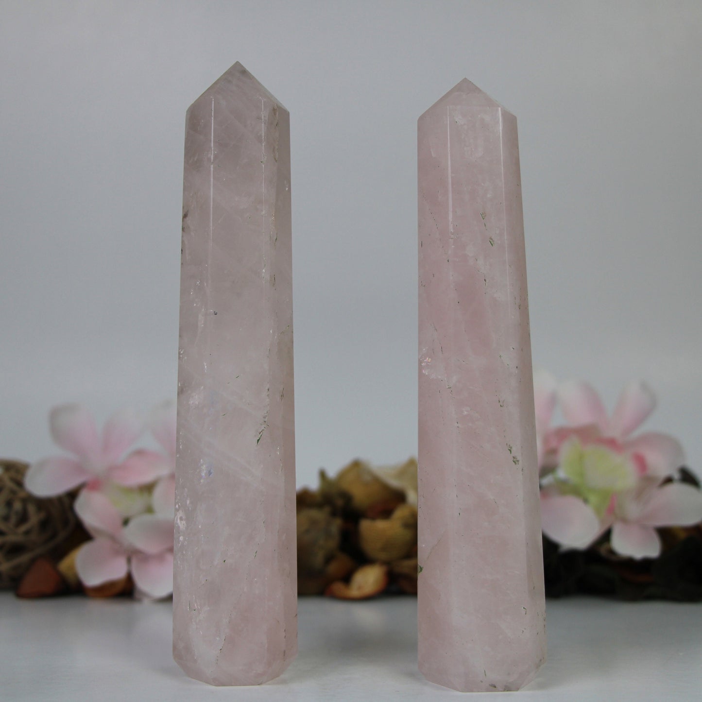 Rose Quartz Crystal Tower six sided crystal tower healing stick nice quality Rose quartz stone - Healing Crystal for Energy, Meditation, and Balance