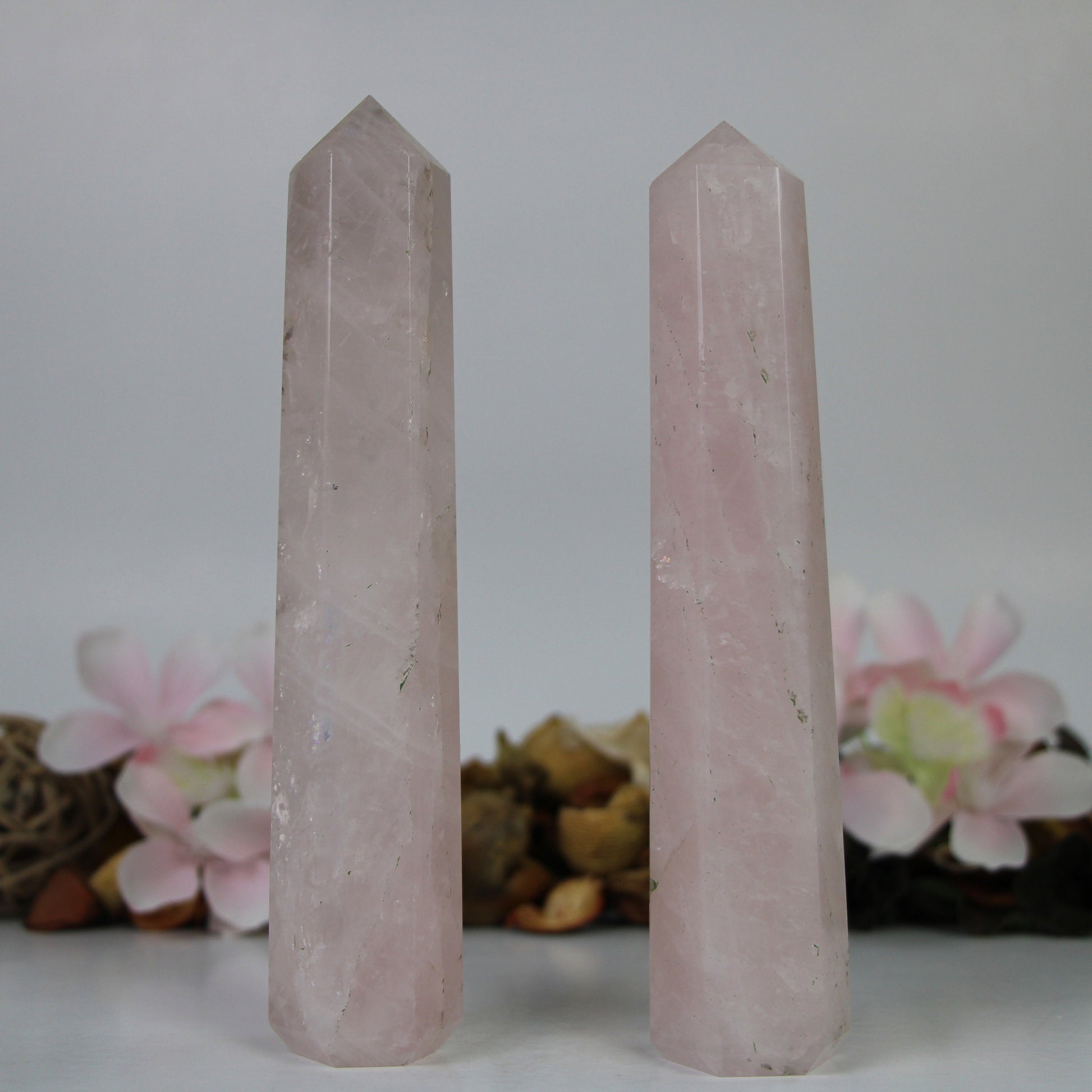 Rose Quartz Crystal Tower six sided crystal tower healing stick nice quality Rose quartz stone - Healing Crystal for Energy, Meditation, and Balance