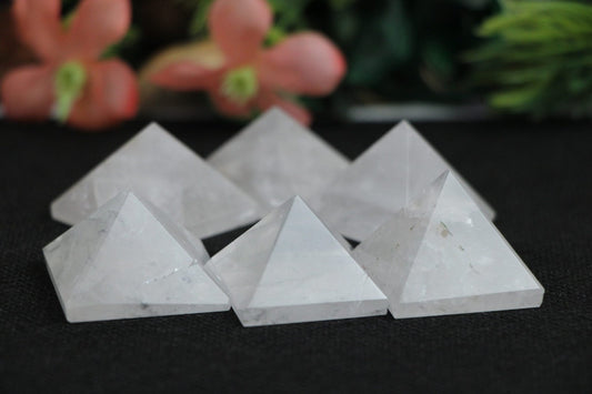 White Quartz Crystal Pyramid, White Quartz Healing Pyramid, White Quartz Crystal Pyramid for Crystal Grid - Healing Crystal for Energy, Meditation, and Balance
