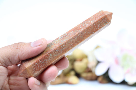 Double point Goldstone crystal tower gold sandstone crystal wand double point - Healing Crystal for Energy, Meditation, and Balance