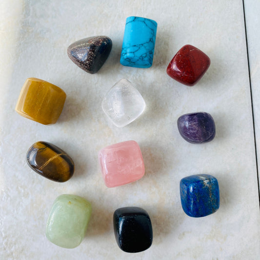 Mix Tumbled Stone Bag Charged Healing Crystal Set, Polished Gemstone Healing Crystals – Grounding & Healing Crystal | Natural Energy Stone - Healing Crystal for Energy, Meditation, and Balance