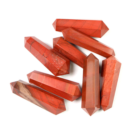 Red Jasper Crystal Tower Double terminated Point, Red Jasper Double points crystal, Healing crystal tower, terminated crystal points - Healing Crystal for Energy, Meditation, and Balance