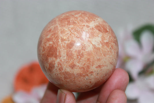 Peach Moonstone Crystal Ball 60mm - Healing Crystal for Energy, Meditation, and Balance