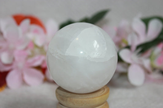 White Quartz Crystal Ball 60mm - Healing Crystal for Energy, Meditation, and Balance