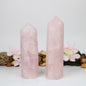 Rose Quartz Crystal Tower Point | Rose Healing Crystal Wand | Rose Quartz Tower Obelisk Jumbo Six Faceted - Healing Crystal for Energy, Meditation, and Balance