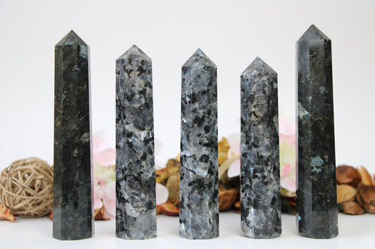 Larvikite Crystal Tower Large size  Healing Crystal Wands - Healing Crystal for Energy, Meditation, and Balance
