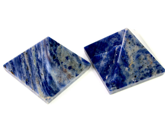 Large Sodalite Crystal Pyramid, Sodalite Healing Pyramid, Crystal Pyramid for Crystal Grid - Healing Crystal for Energy, Meditation, and Balance